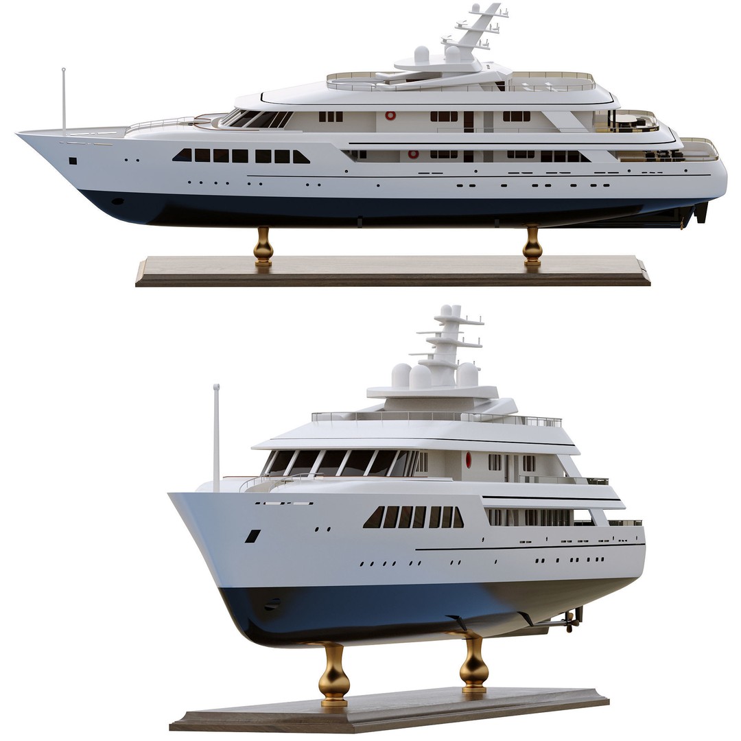 Wooden Boat 3D Model – Luxury Ship with Textures, OBJ & FBX Formats - View 22