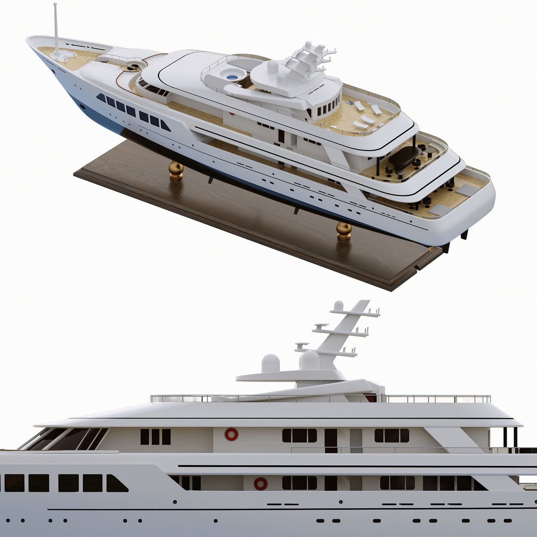 Wooden Boat 3D Model – Luxury Ship with Textures, OBJ & FBX Formats - View 23