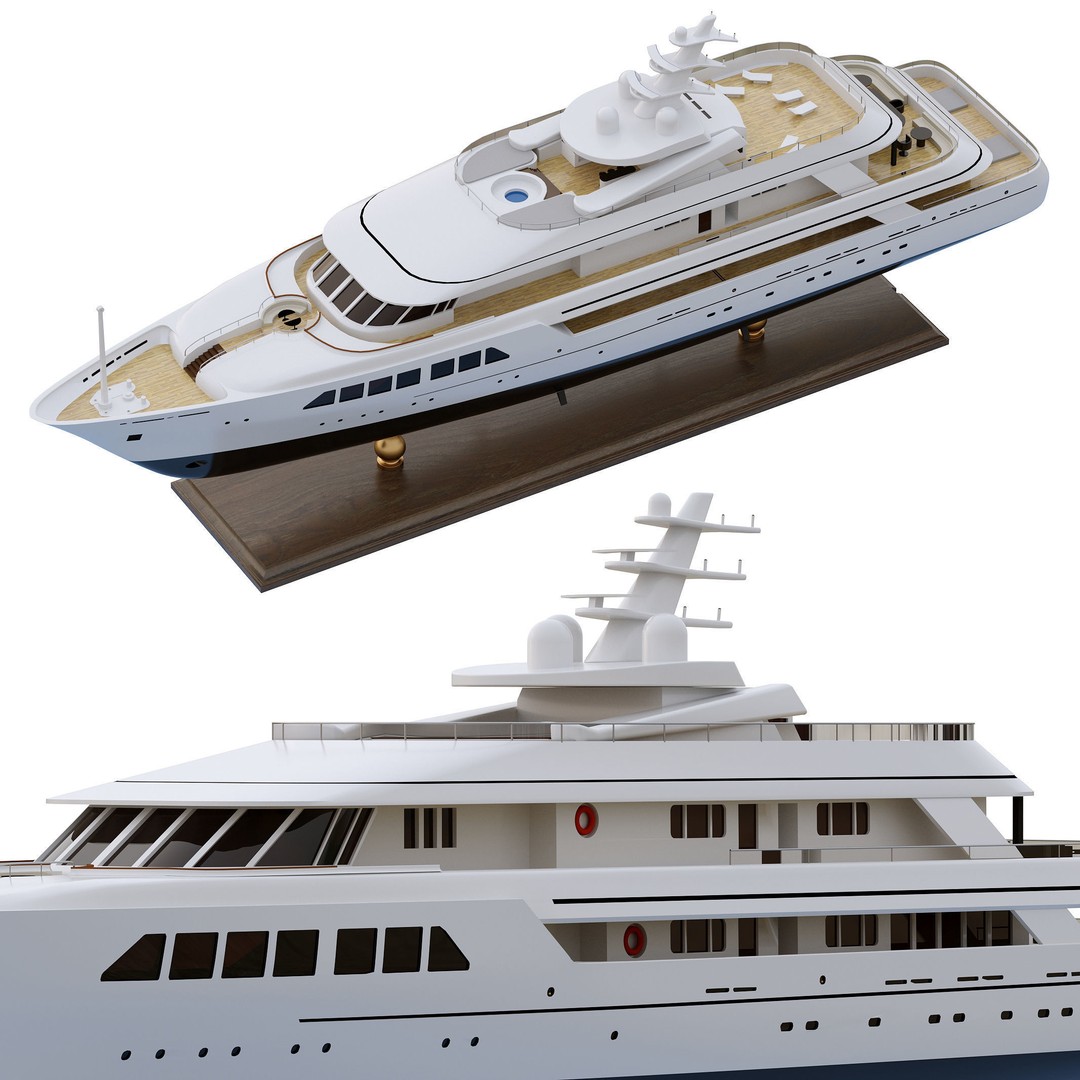 Wooden Boat 3D Model – Luxury Ship with Textures, OBJ & FBX Formats - View 24