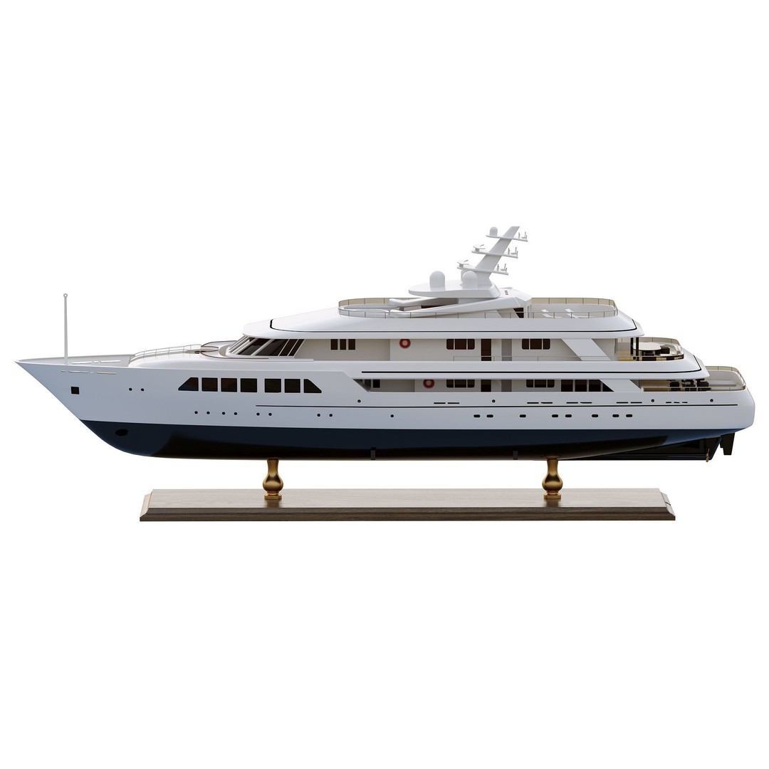 Wooden Boat 3D Model – Luxury Ship with Textures, OBJ & FBX Formats - View 3