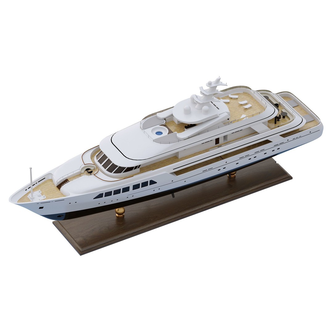 Wooden Boat 3D Model – Luxury Ship with Textures, OBJ & FBX Formats - View 6