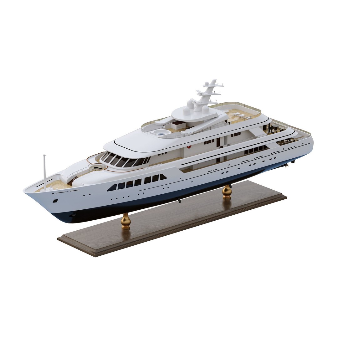 Wooden Boat 3D Model – Luxury Ship with Textures, OBJ & FBX Formats - View 7