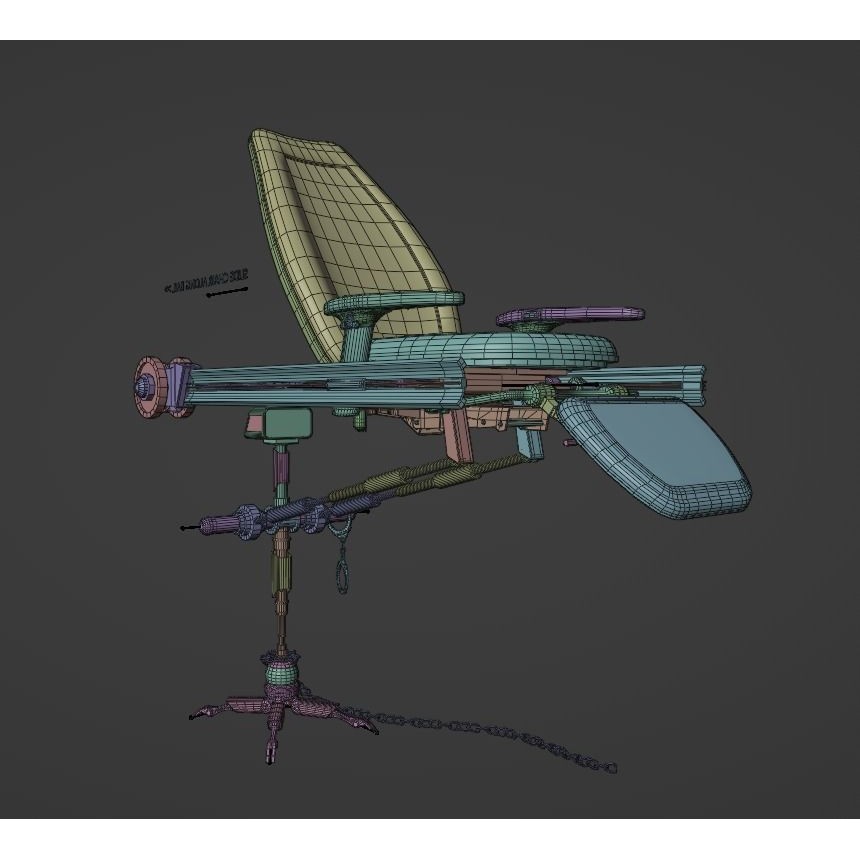 Robotic Chair Machine - Low-Poly Game-Ready 3D Model - View 10
