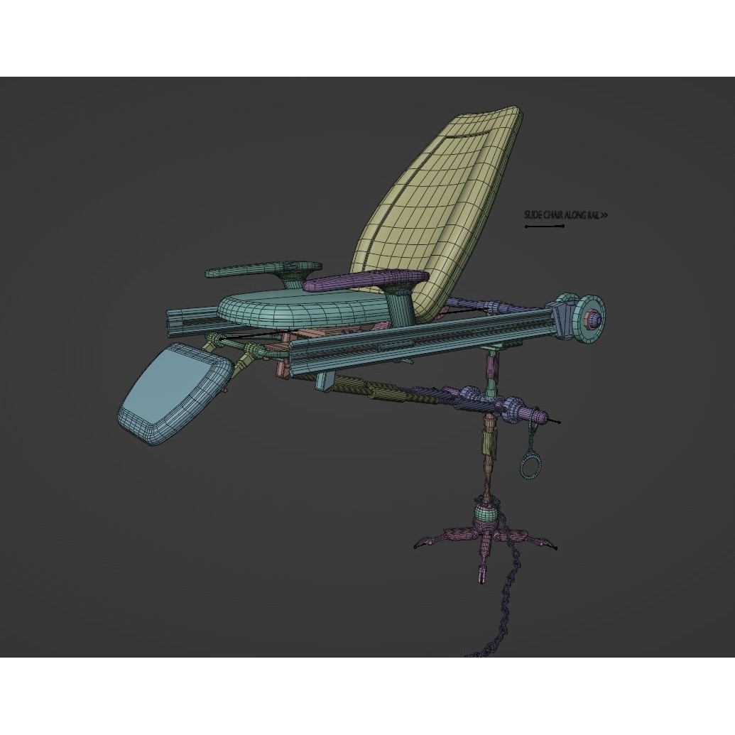 Robotic Chair Machine - Low-Poly Game-Ready 3D Model - View 11