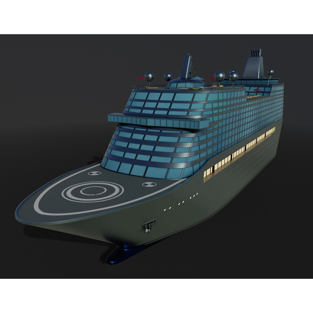 Luxury Liner 3D Model – Realistic Yacht with PBR Textures, FBX - View 10