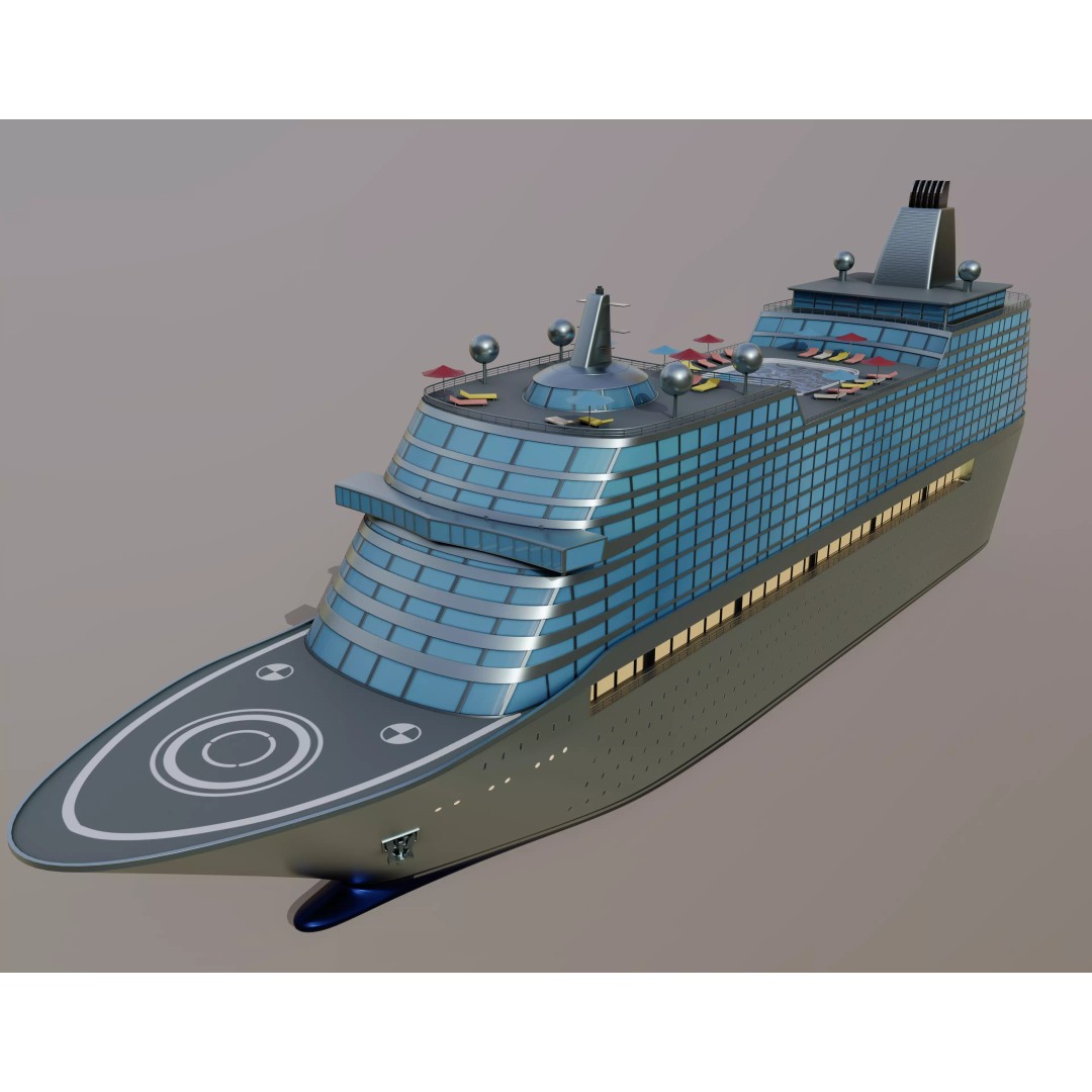 Luxury Liner 3D Model – Realistic Yacht with PBR Textures, FBX - View 2