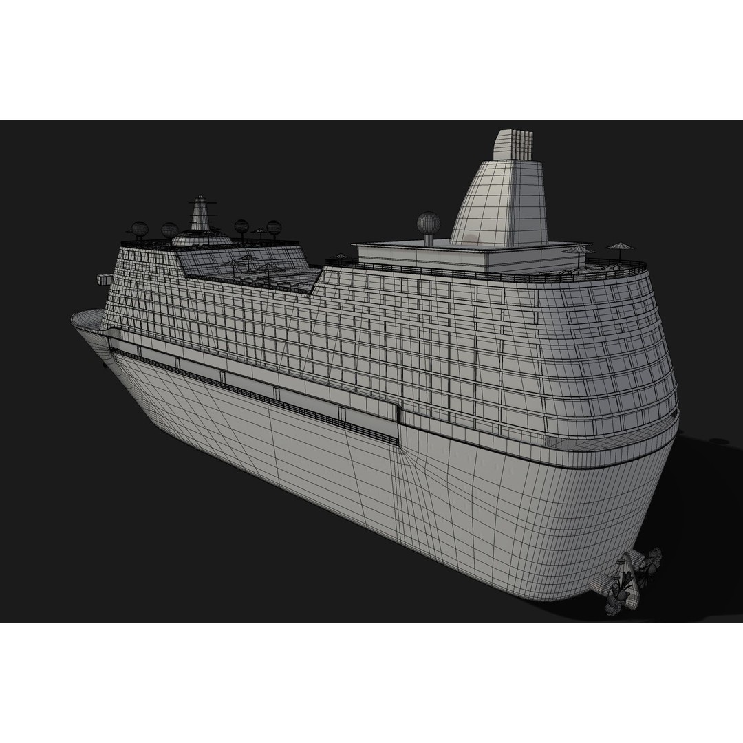 Luxury Liner 3D Model – Realistic Yacht with PBR Textures, FBX - View 3