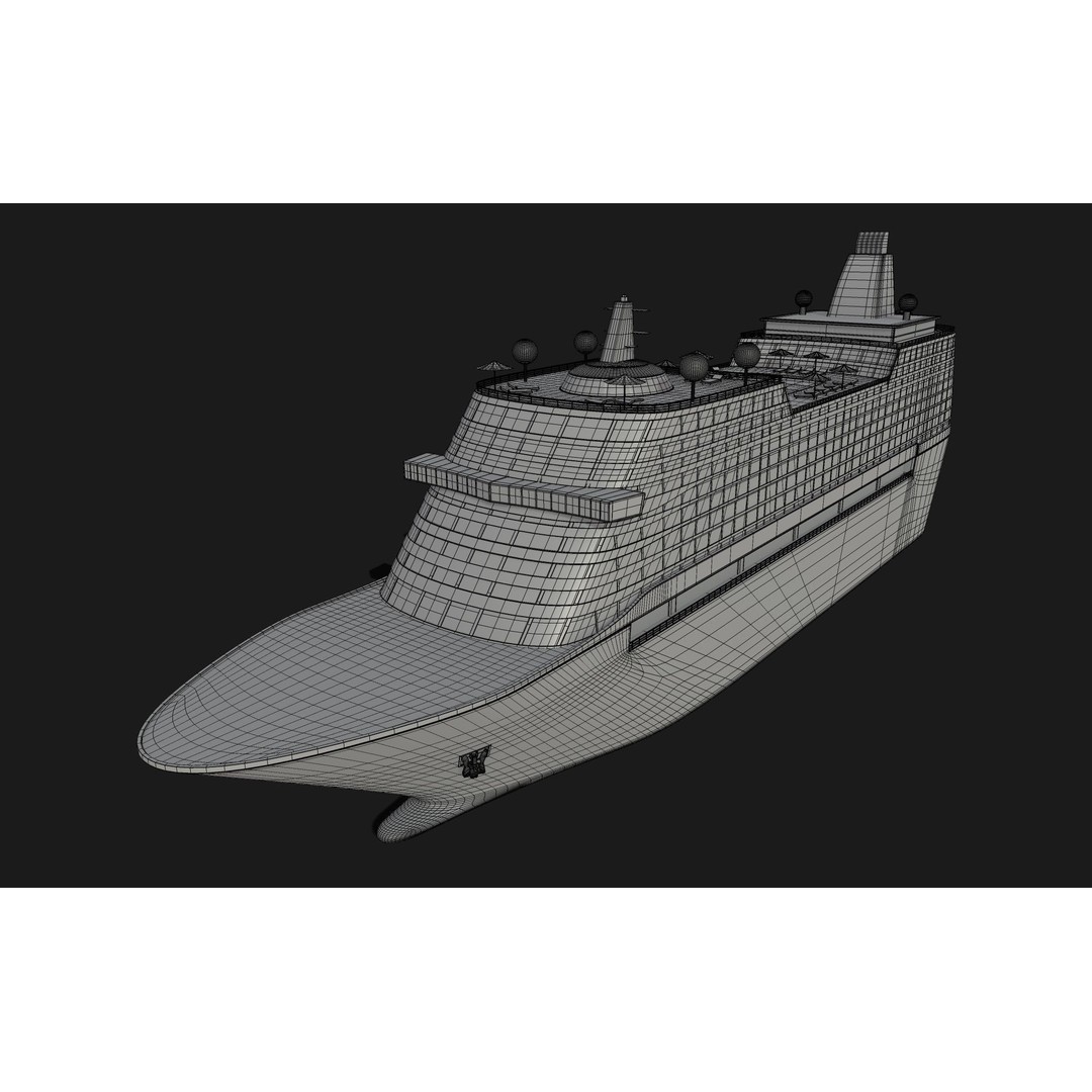 Luxury Liner 3D Model – Realistic Yacht with PBR Textures, FBX - View 4