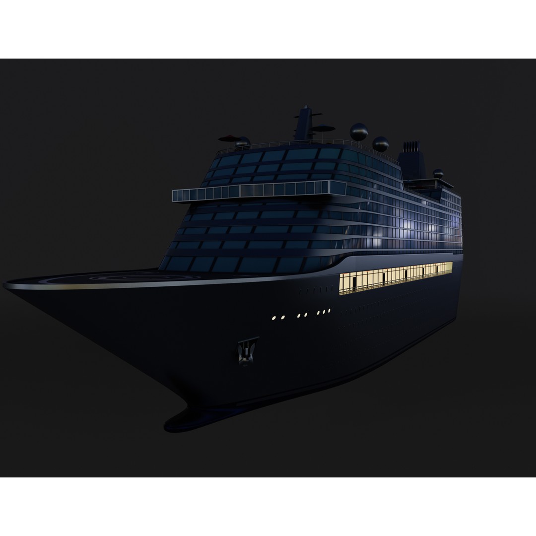 Luxury Liner 3D Model – Realistic Yacht with PBR Textures, FBX - View 9