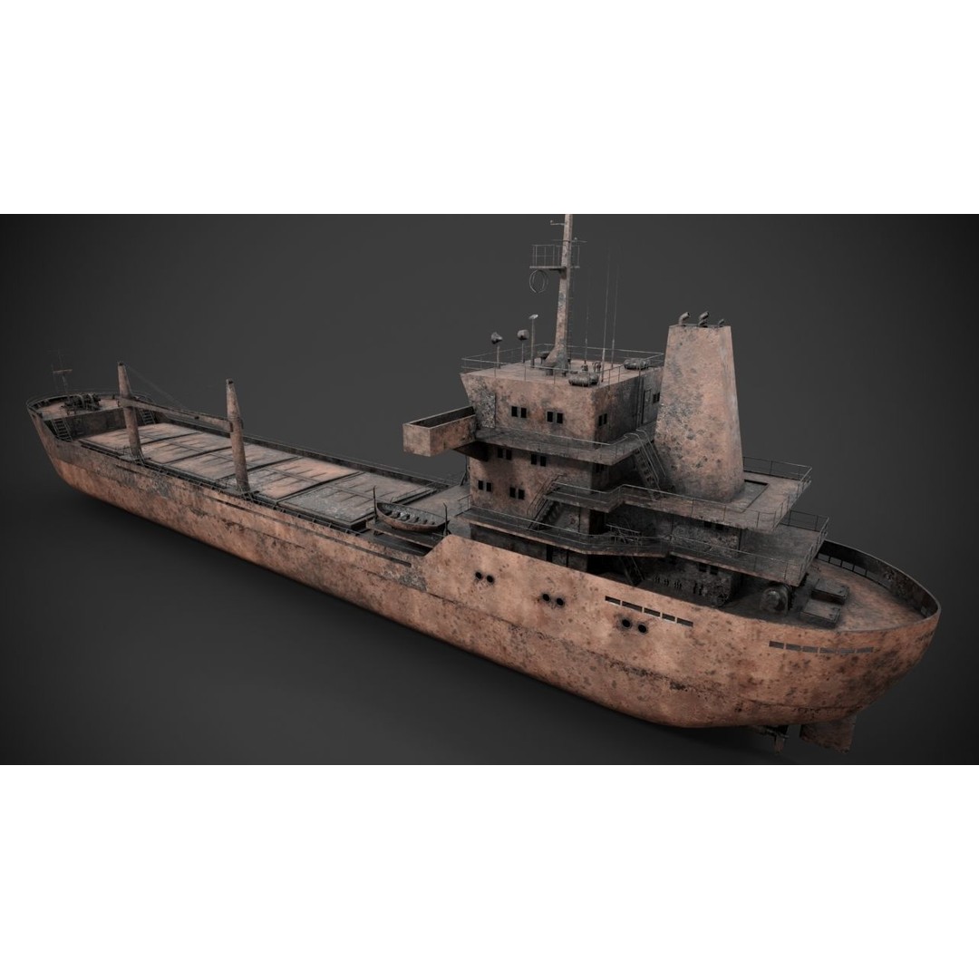 Bulk Carrier 3D Model – PBR Industrial Vessel, FBX - View 11