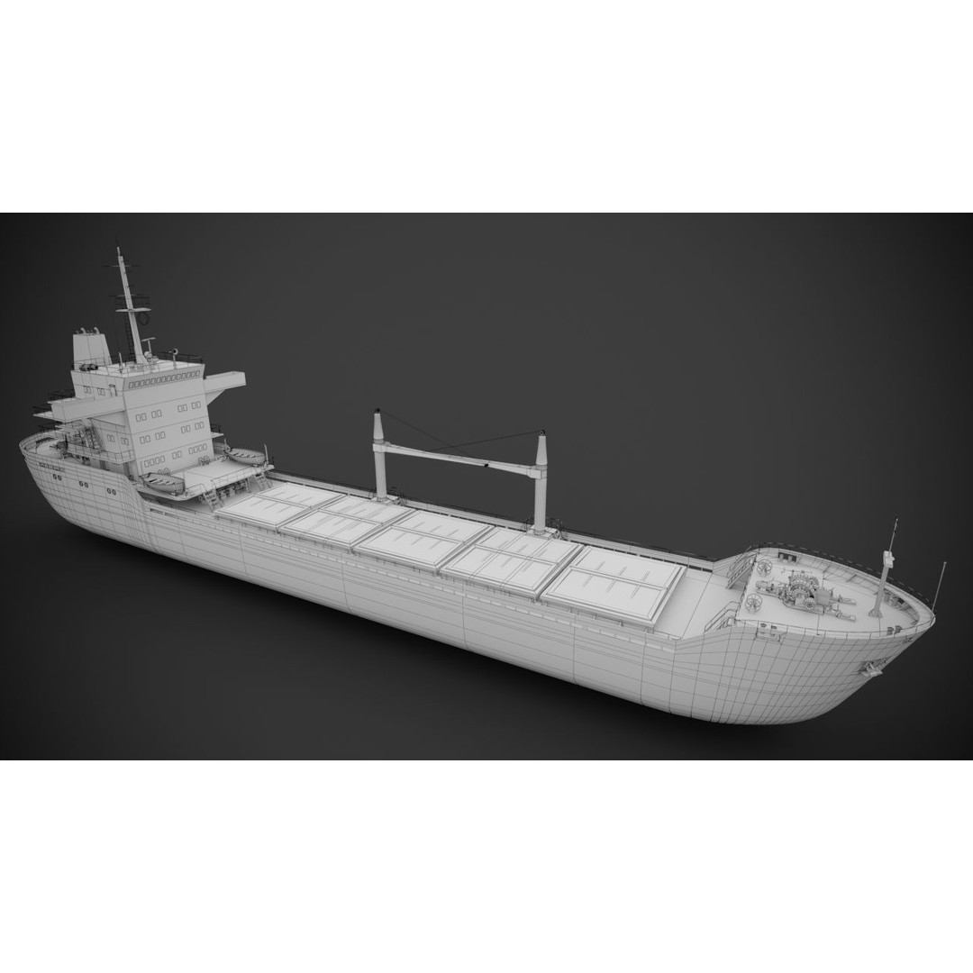 Bulk Carrier 3D Model – PBR Industrial Vessel, FBX - View 13