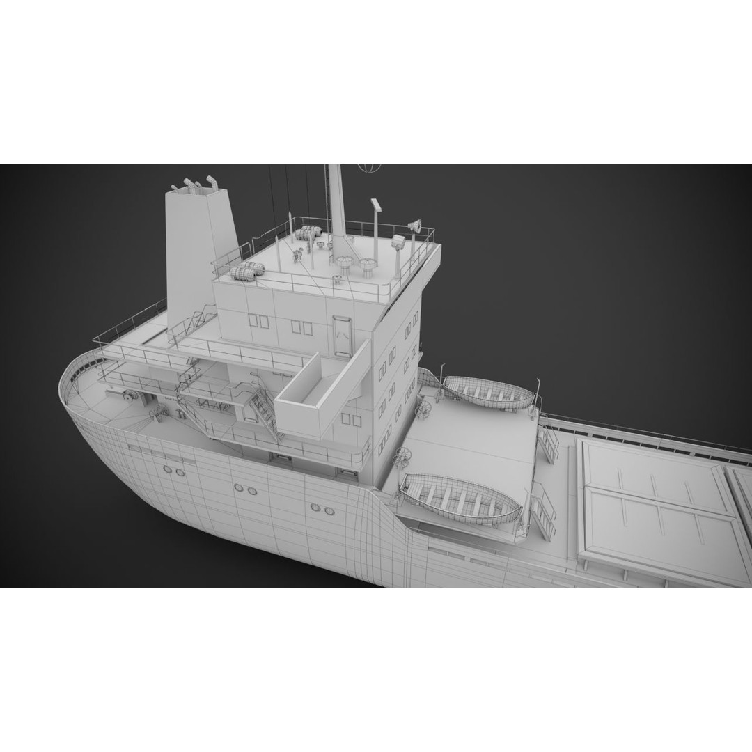 Bulk Carrier 3D Model – PBR Industrial Vessel, FBX - View 14