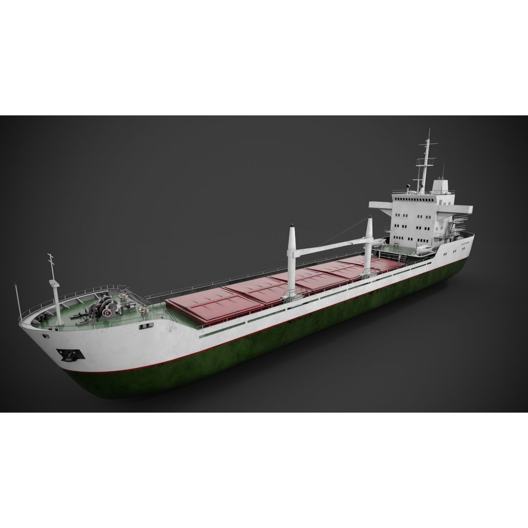 Bulk Carrier 3D Model – PBR Industrial Vessel, FBX - View 5