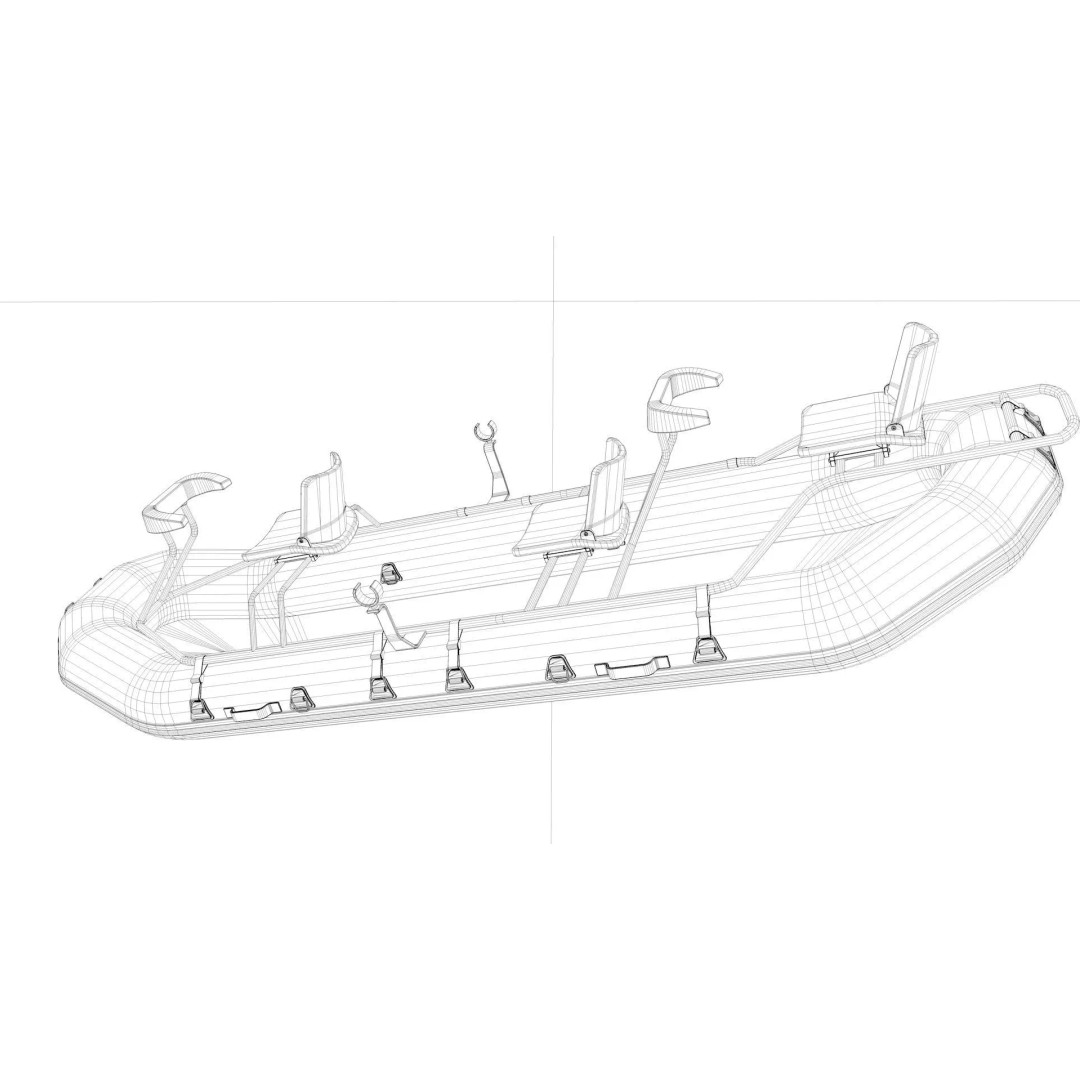 Inflatable Fishing Boat 3D Model – Low Poly Game Asset, FBX, OBJ