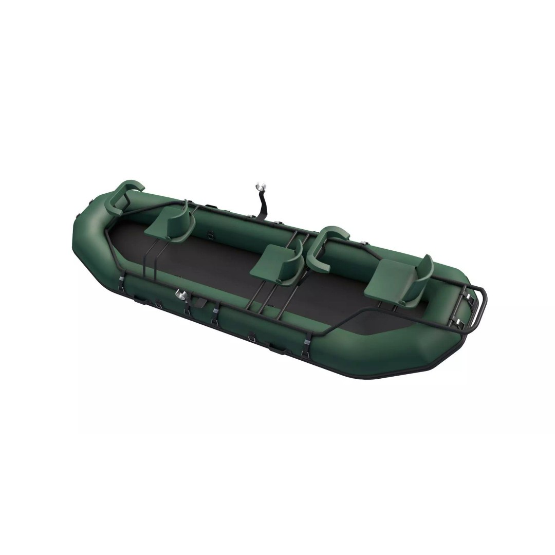 Inflatable Fishing Boat 3D Model – Low Poly Game Asset, FBX, OBJ - View 3
