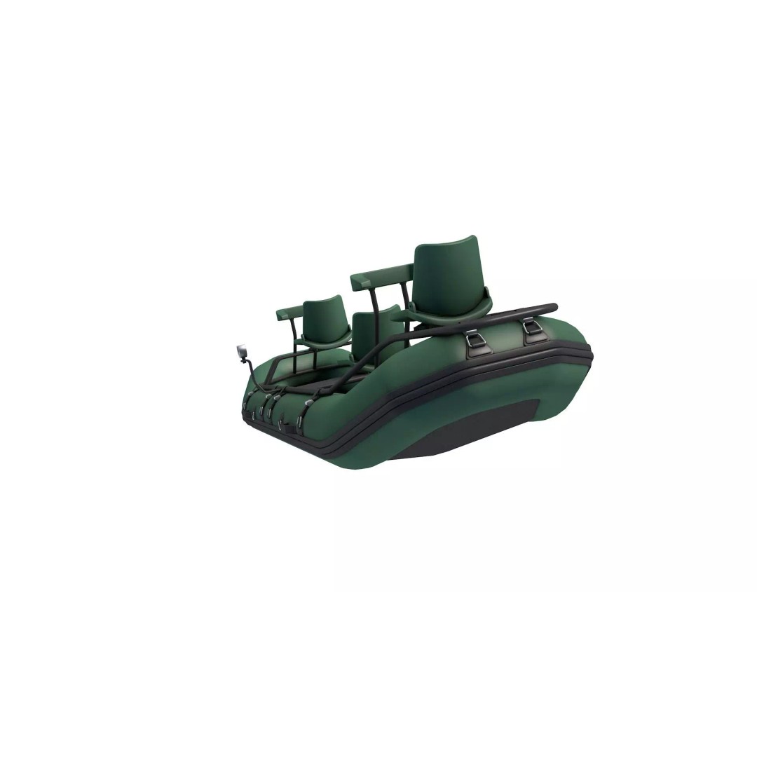 Inflatable Fishing Boat 3D Model – Low Poly Game Asset, FBX, OBJ - View 5