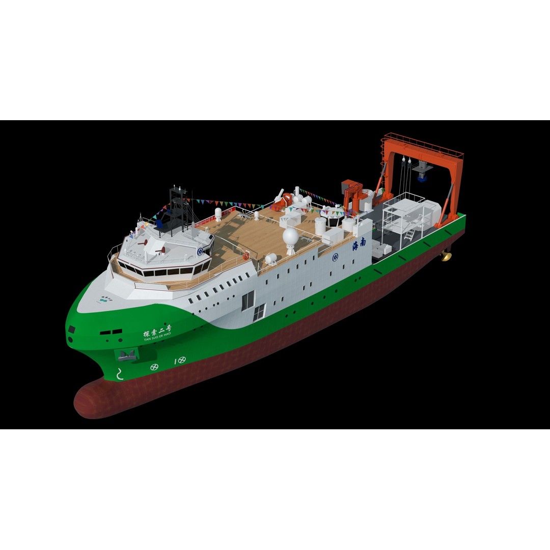 China Discovery II 3D Model – High Poly Military Research Ship, FBX, OBJ - View 10