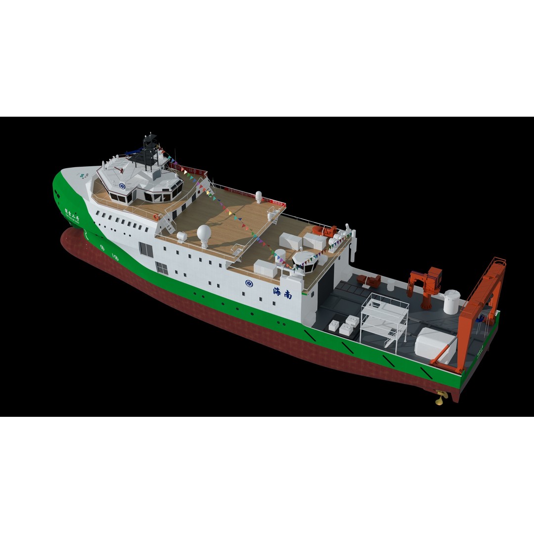 China Discovery II 3D Model – High Poly Military Research Ship, FBX, OBJ - View 12