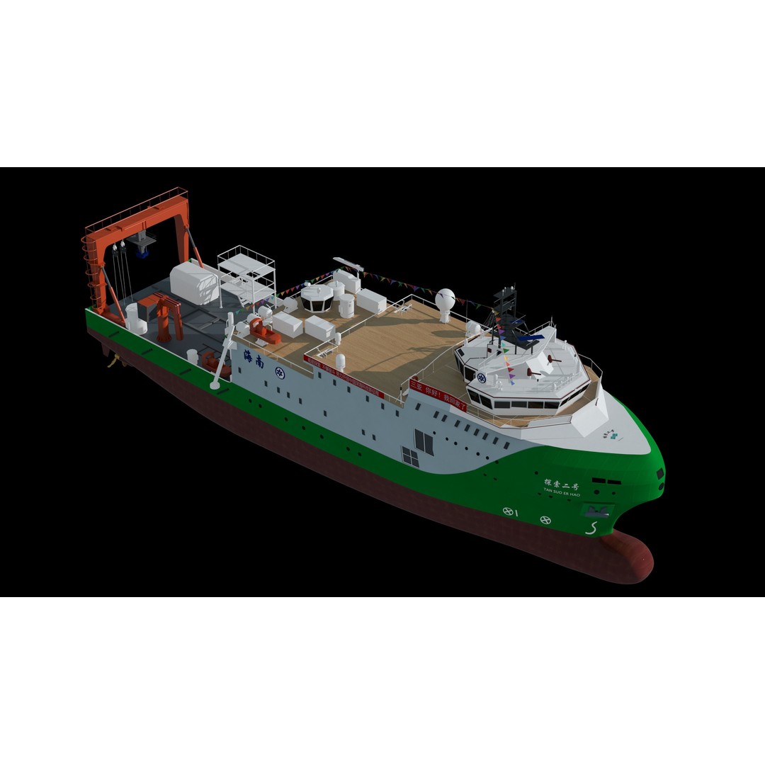 China Discovery II 3D Model – High Poly Military Research Ship, FBX, OBJ - View 13