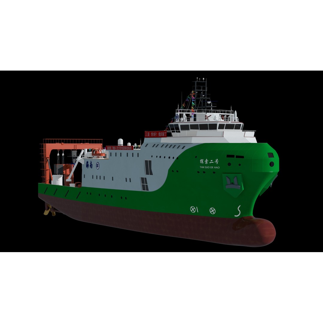 China Discovery II 3D Model – High Poly Military Research Ship, FBX, OBJ - View 14
