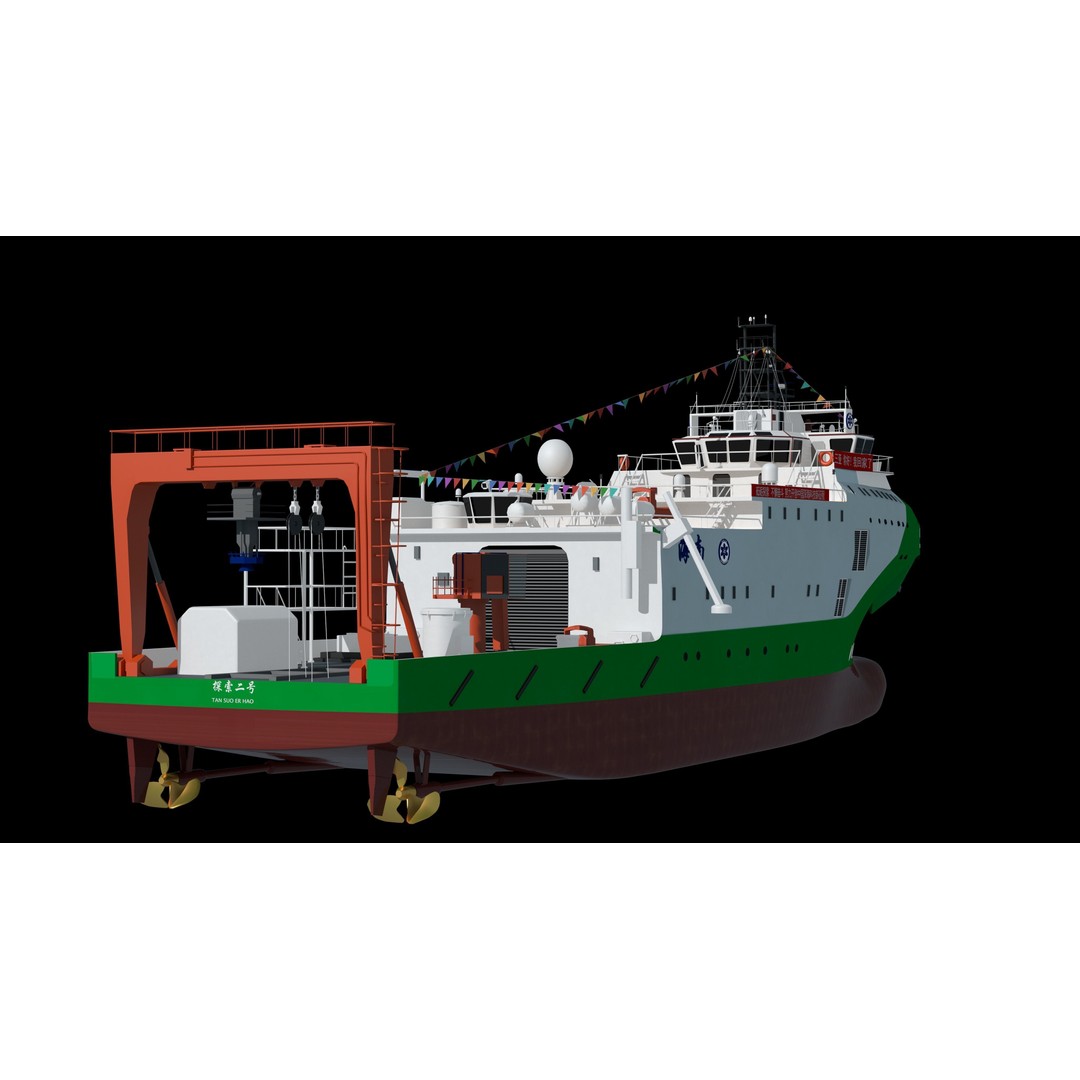 China Discovery II 3D Model – High Poly Military Research Ship, FBX, OBJ - View 15
