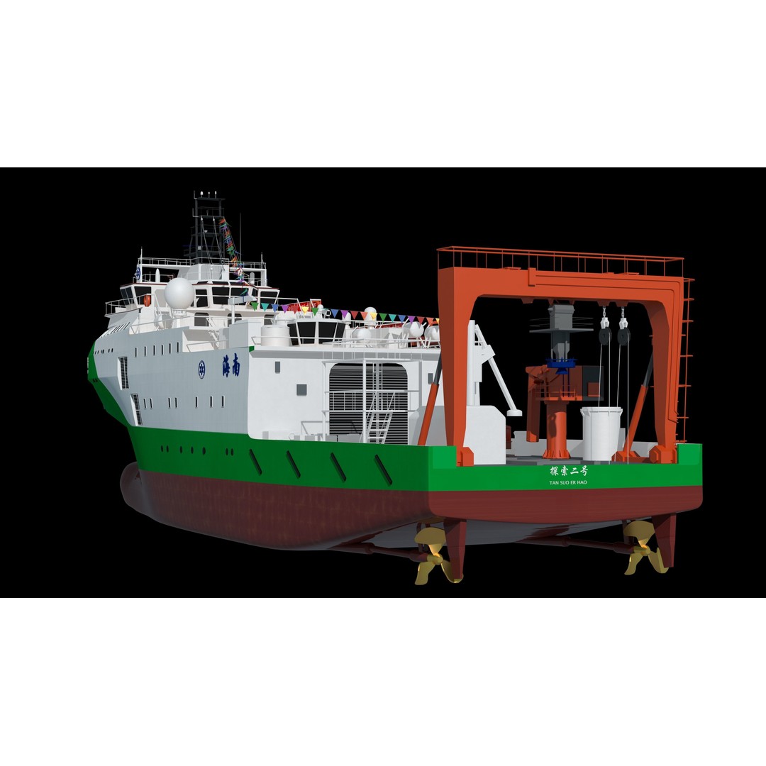China Discovery II 3D Model – High Poly Military Research Ship, FBX, OBJ - View 16