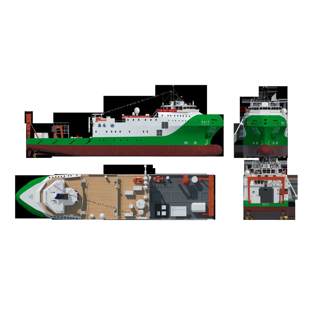 China Discovery II 3D Model – High Poly Military Research Ship, FBX, OBJ - View 19