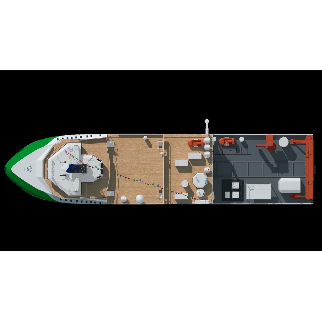 China Discovery II 3D Model – High Poly Military Research Ship, FBX, OBJ - View 21