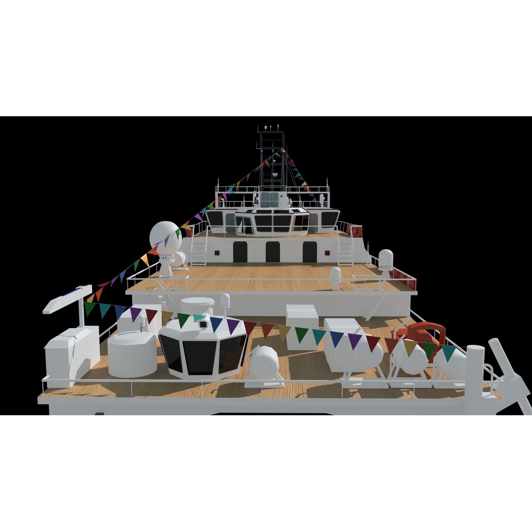 China Discovery II 3D Model – High Poly Military Research Ship, FBX, OBJ - View 22
