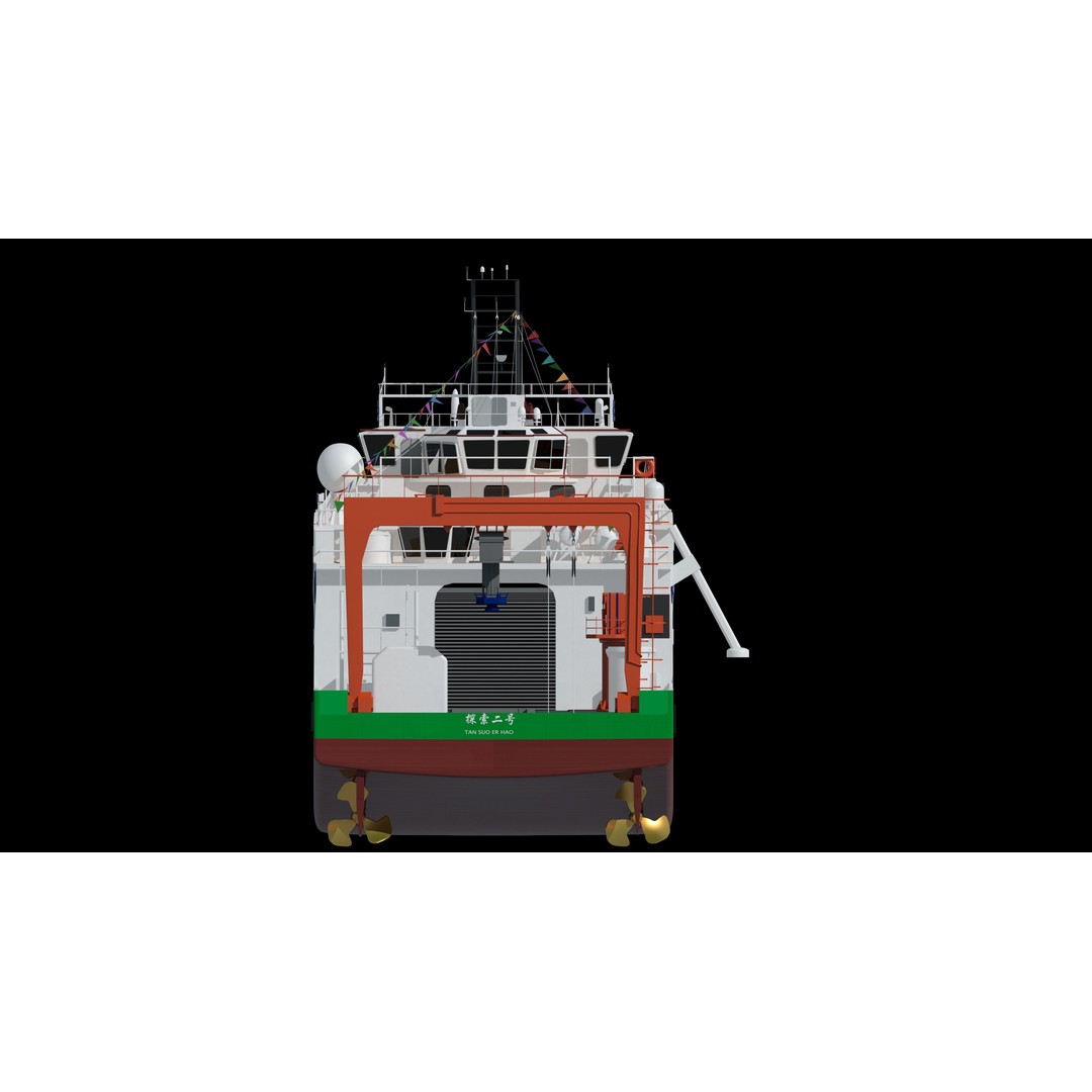 China Discovery II 3D Model – High Poly Military Research Ship, FBX, OBJ - View 3