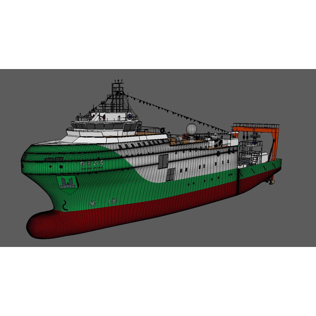 China Discovery II 3D Model – High Poly Military Research Ship, FBX, OBJ - View 5