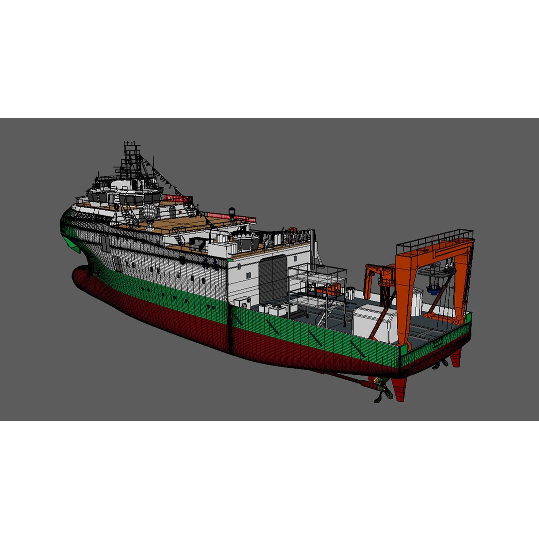 China Discovery II 3D Model – High Poly Military Research Ship, FBX, OBJ - View 6