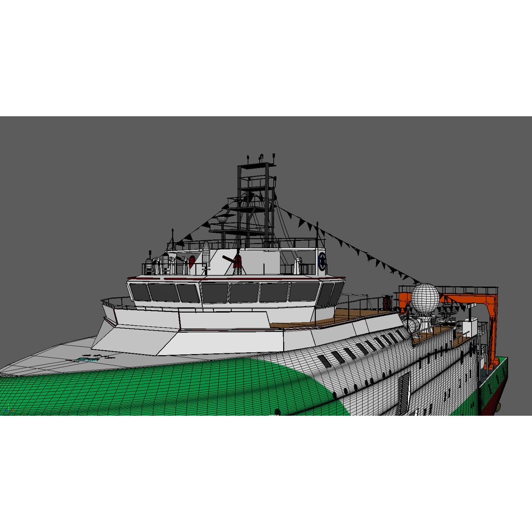 China Discovery II 3D Model – High Poly Military Research Ship, FBX, OBJ - View 7