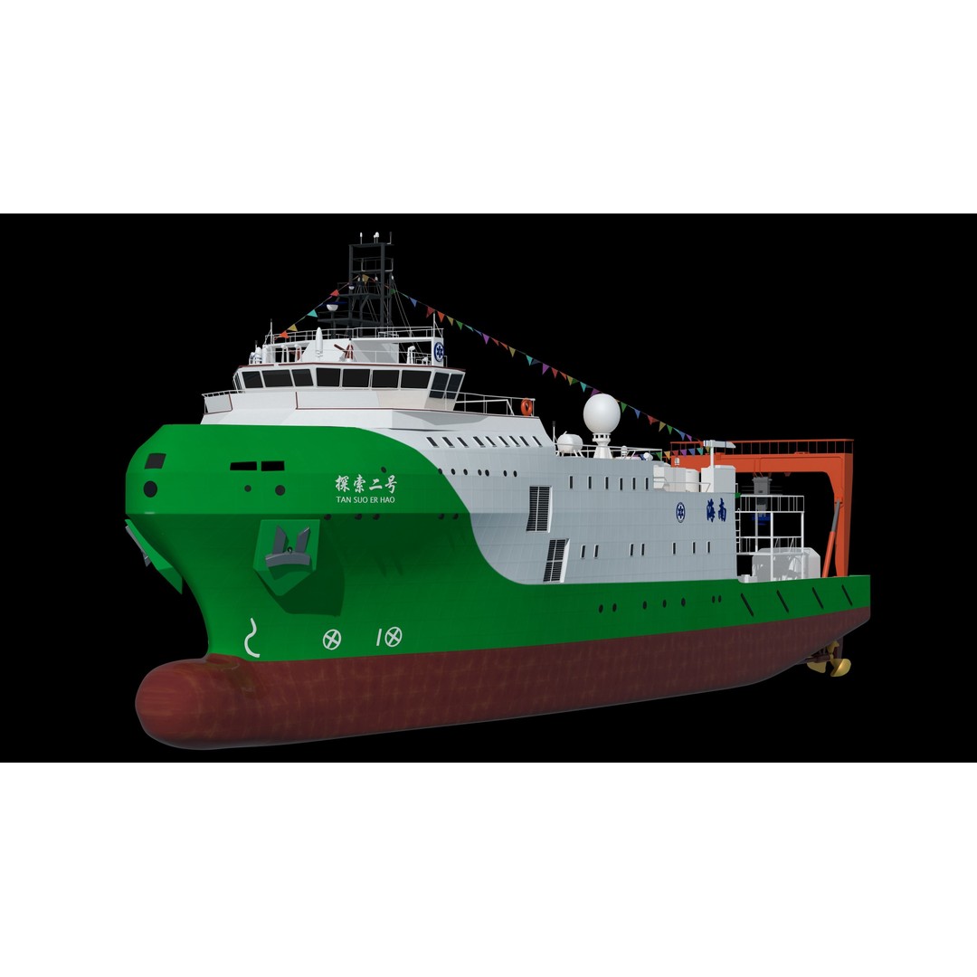China Discovery II 3D Model – High Poly Military Research Ship, FBX, OBJ - View 9