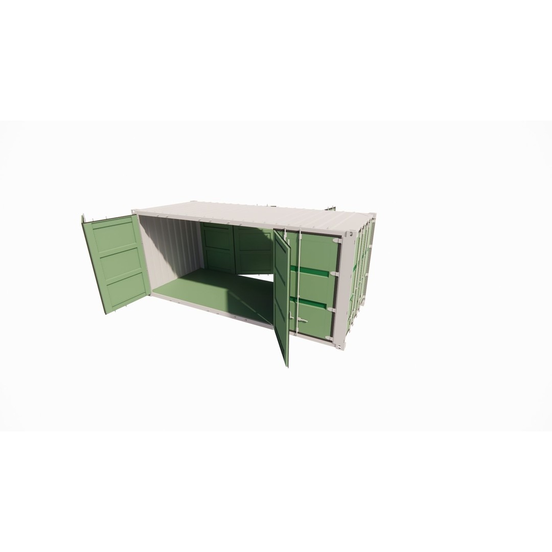 Conex 3D Model – Industrial Container, PBR Textures, Game Ready Formats - View 3