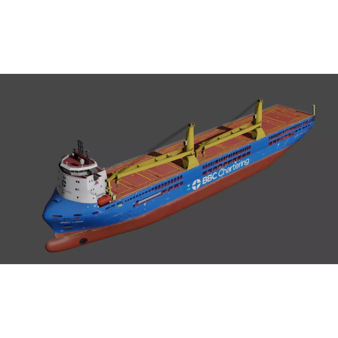 BBC Chartering Multipurpose Heavy Lift Vessel 3D Model – Low Poly PBR Asset, FBX - View 10