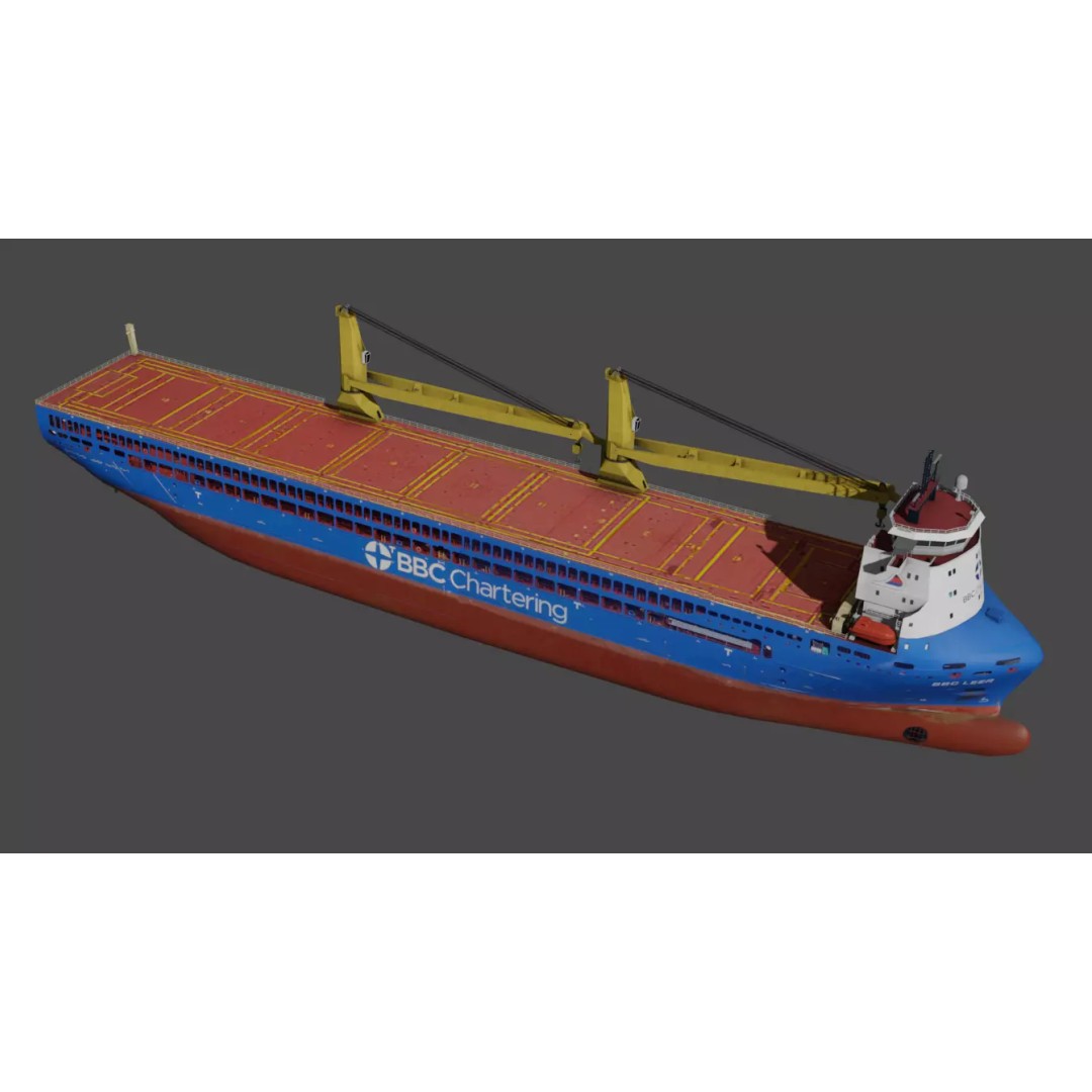 BBC Chartering Multipurpose Heavy Lift Vessel 3D Model – Low Poly PBR Asset, FBX - View 11
