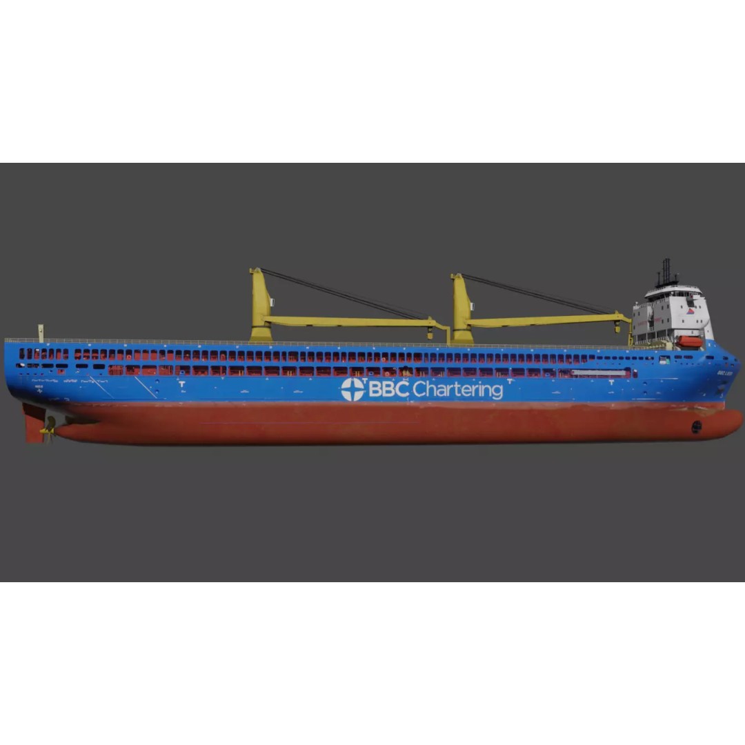BBC Chartering Multipurpose Heavy Lift Vessel 3D Model – Low Poly PBR Asset, FBX - View 12