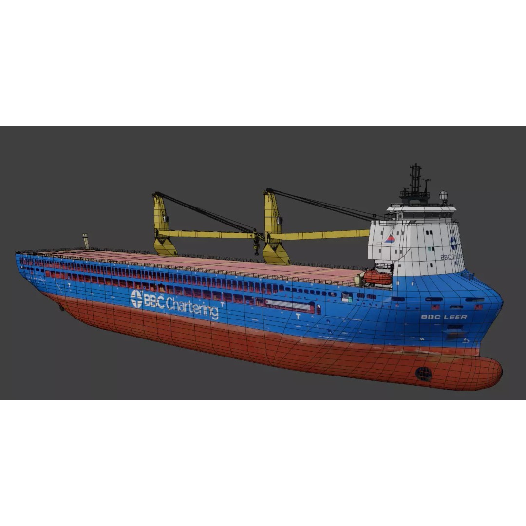 BBC Chartering Multipurpose Heavy Lift Vessel 3D Model – Low Poly PBR Asset, FBX - View 13