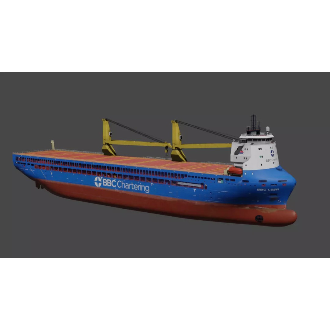 BBC Chartering Multipurpose Heavy Lift Vessel 3D Model – Low Poly PBR Asset, FBX - View 2