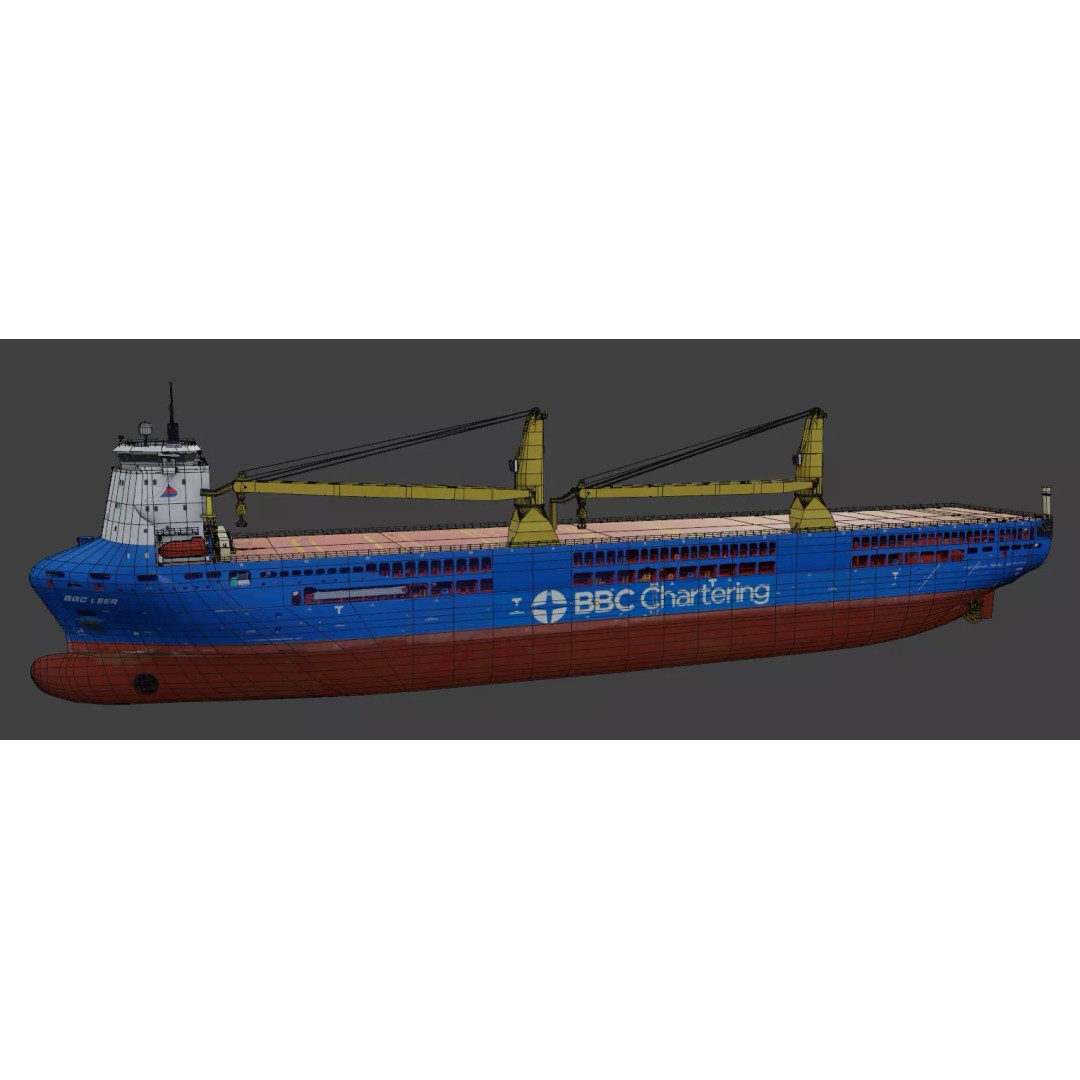 BBC Chartering Multipurpose Heavy Lift Vessel 3D Model – Low Poly PBR Asset, FBX - View 3