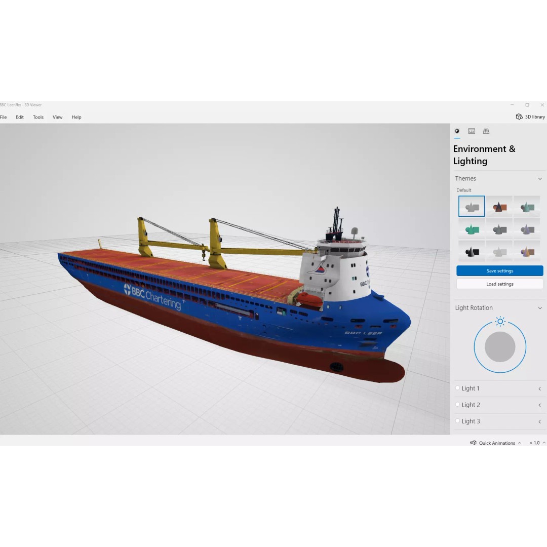 BBC Chartering Multipurpose Heavy Lift Vessel 3D Model – Low Poly PBR Asset, FBX - View 4