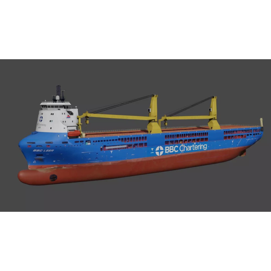 BBC Chartering Multipurpose Heavy Lift Vessel 3D Model – Low Poly PBR Asset, FBX - View 5