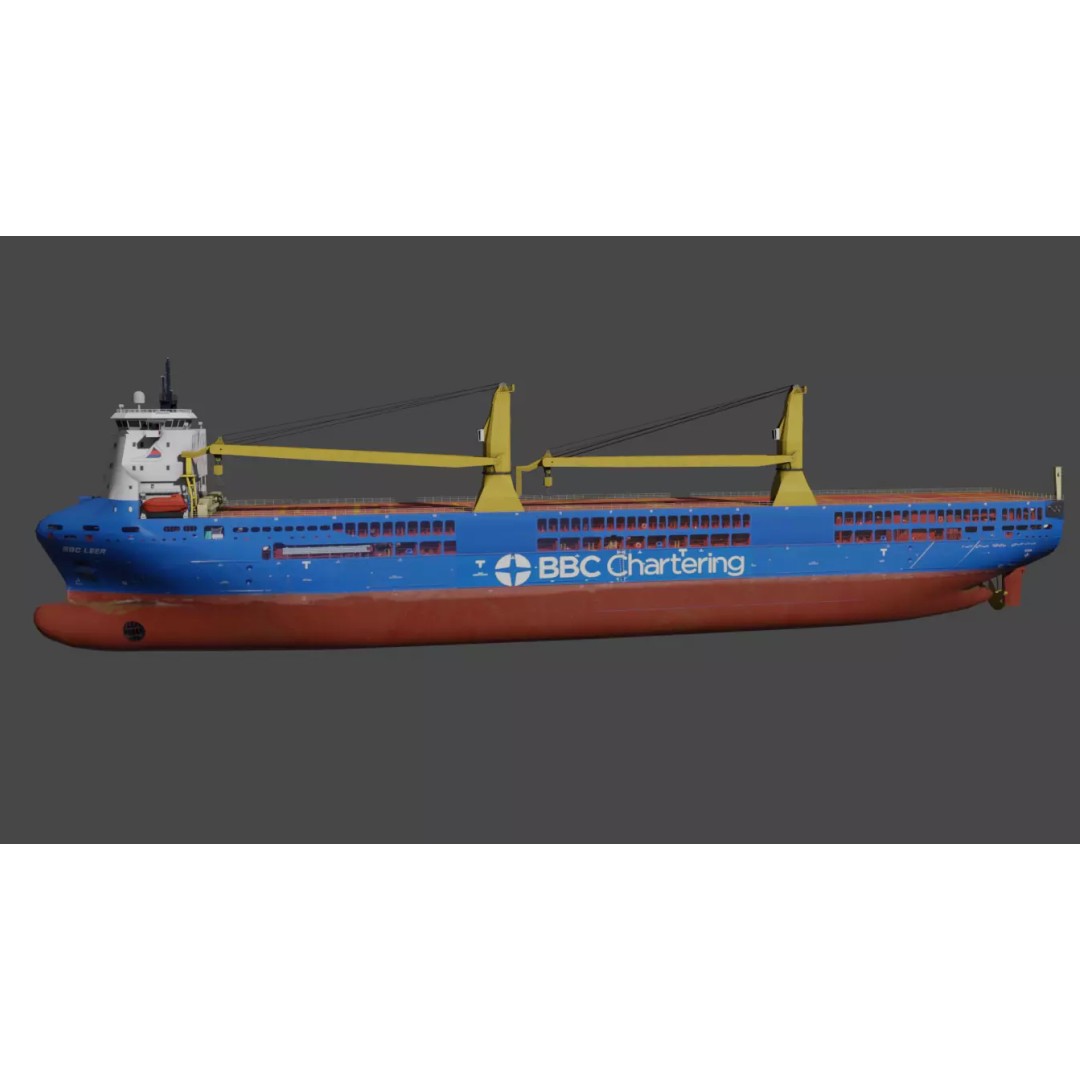 BBC Chartering Multipurpose Heavy Lift Vessel 3D Model – Low Poly PBR Asset, FBX - View 9