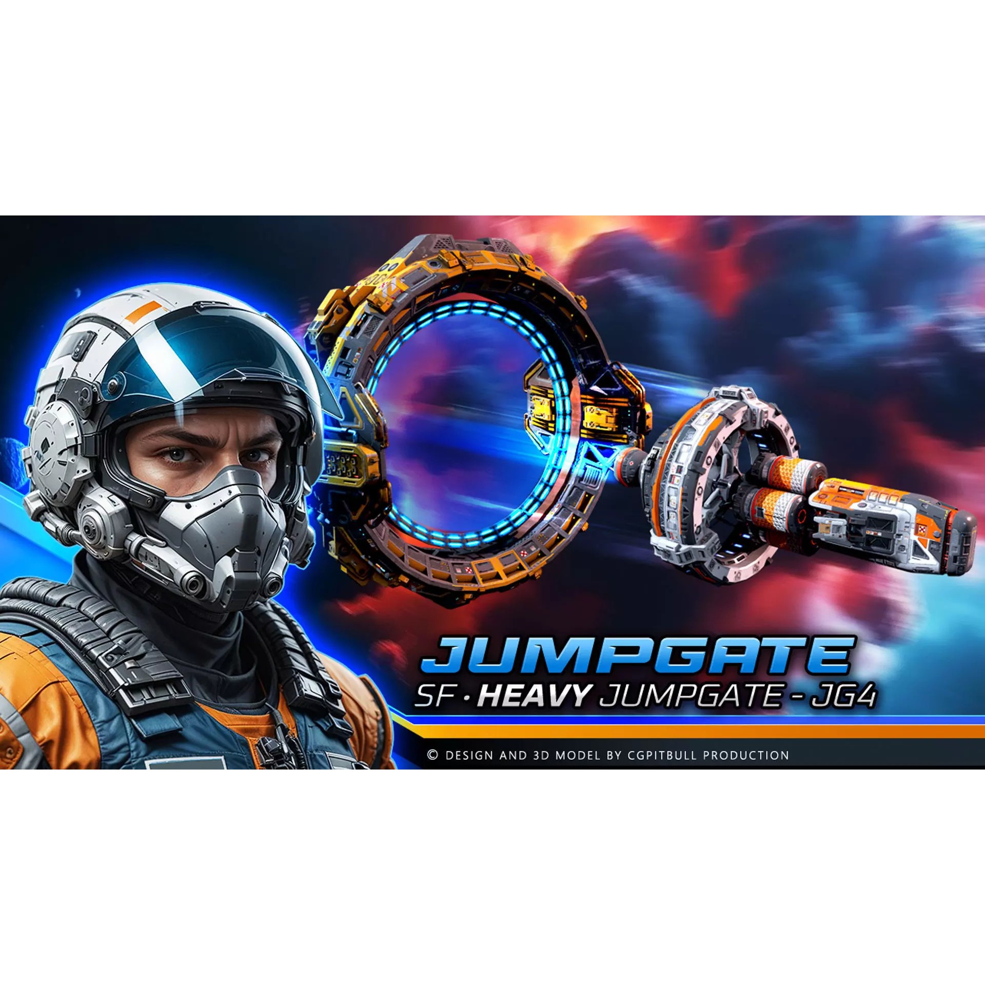 Heavy JumpGate JG4 - Low-Poly Game-Ready 3D Model - View 2