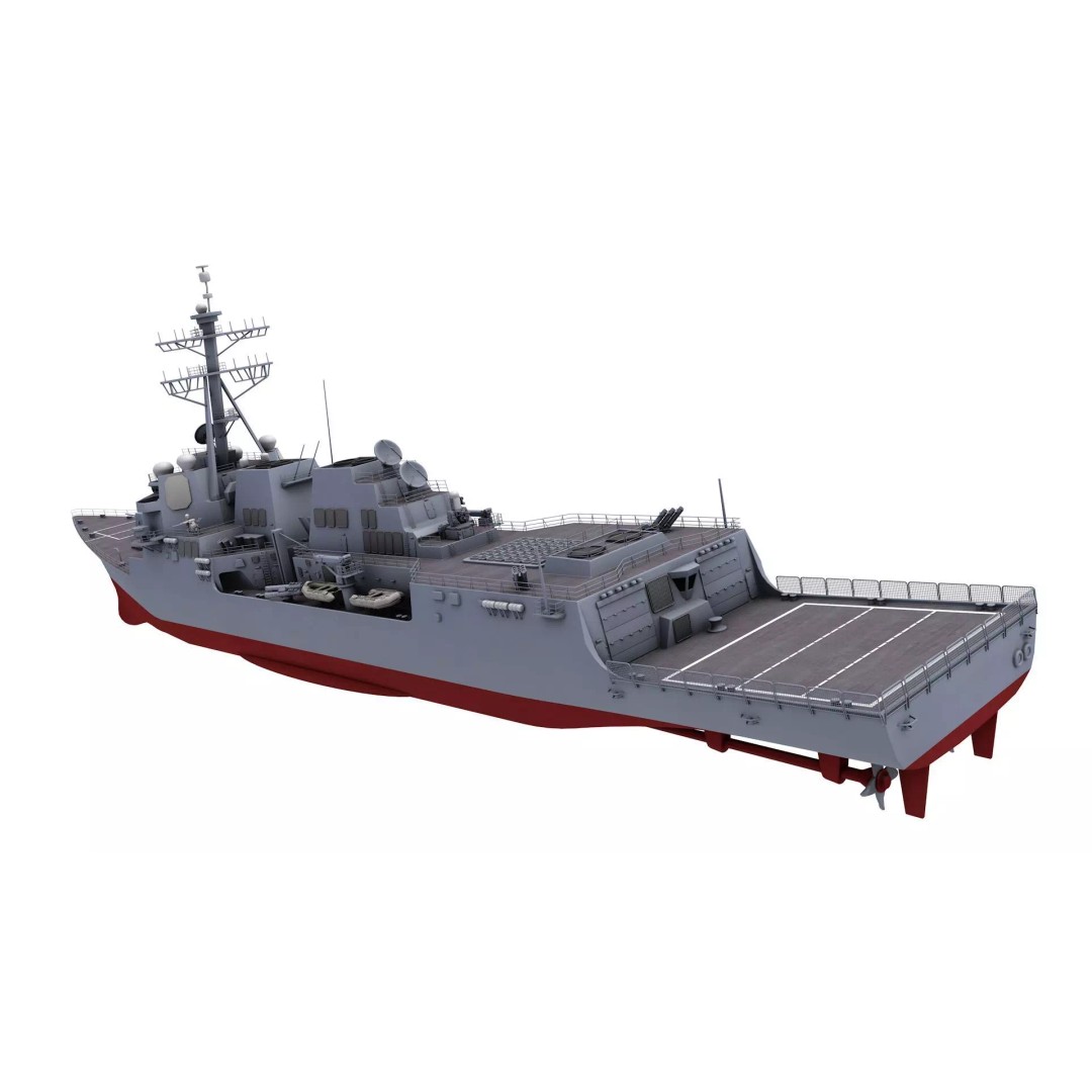 USS Mustin 3D Model – High-Quality Military Watercraft, FBX, OBJ - View 4