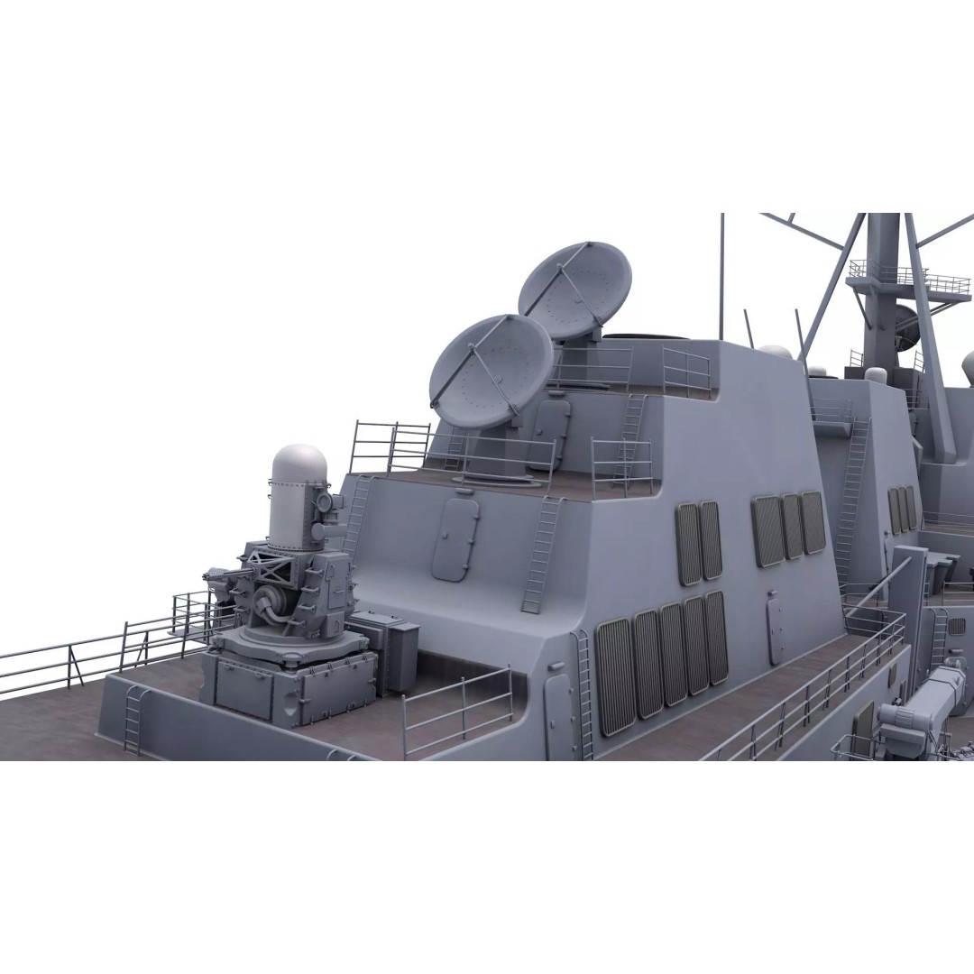 USS Mustin 3D Model – High-Quality Military Watercraft, FBX, OBJ - View 5