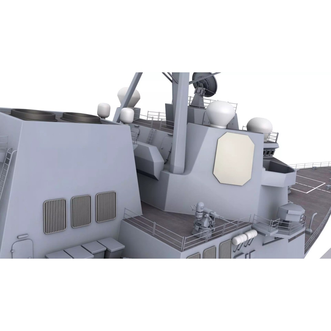 USS Mustin 3D Model – High-Quality Military Watercraft, FBX, OBJ - View 9