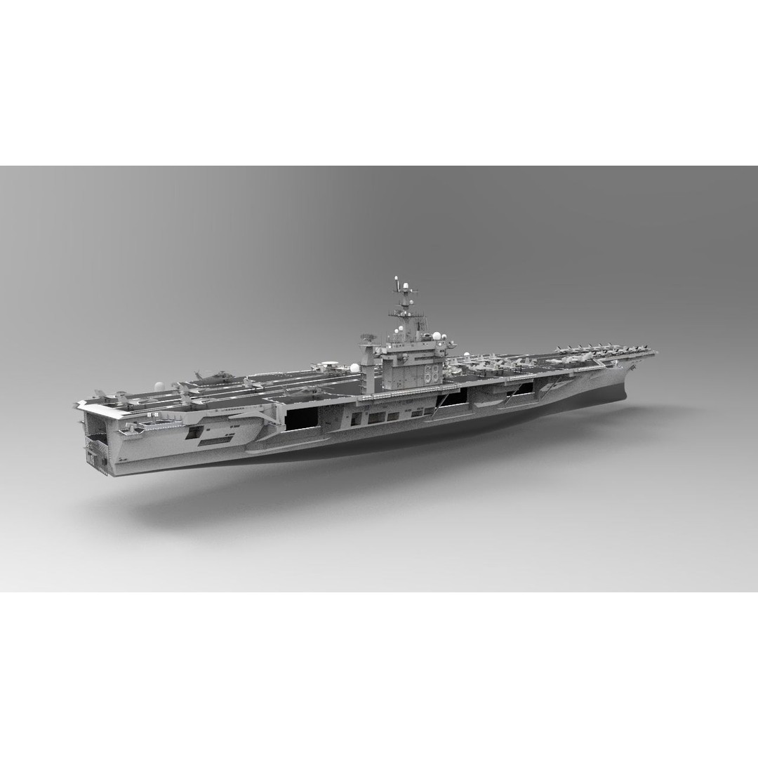 USS Nimitz CVN 68 3D Model – High Poly Military Ship, FBX & Blender - View 4