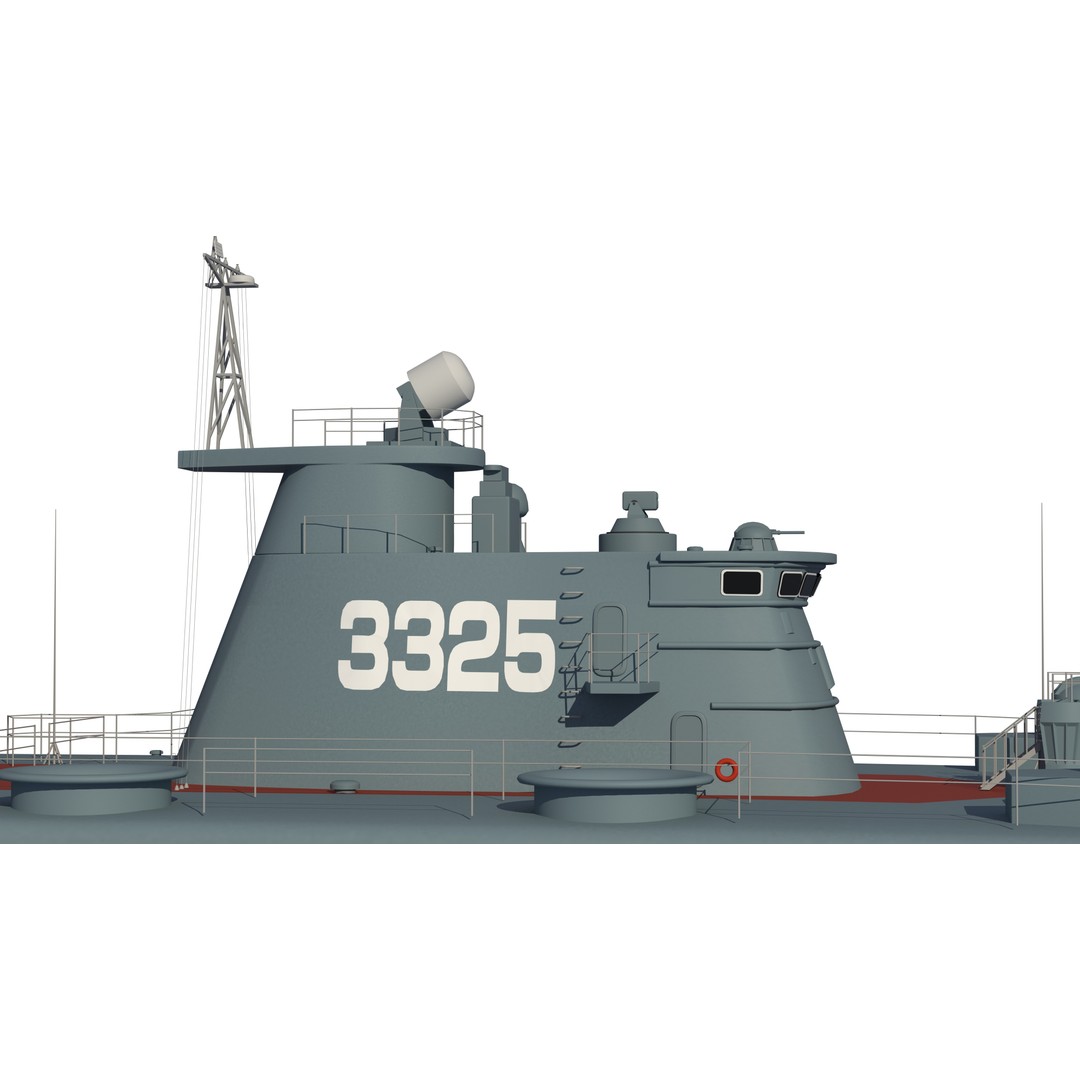 Chinese Bison Hovercraft 3D Model – PBR Military Watercraft, FBX, OBJ - View 10